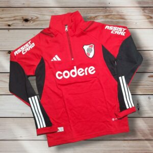 Buzo Medio Cierre River Para Niño Blanco/Negro/Rojo. - Imagen 4