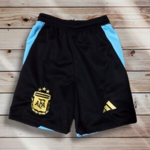 Short De Argentina Titular Para Niños Negro/Blanco. - Imagen 1