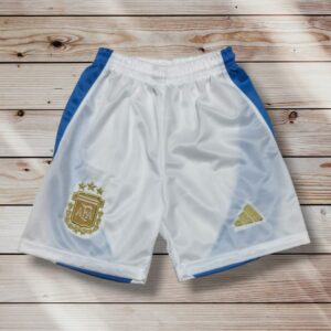 Short De Argentina Titular Para Niños Negro/Blanco. - Imagen 3